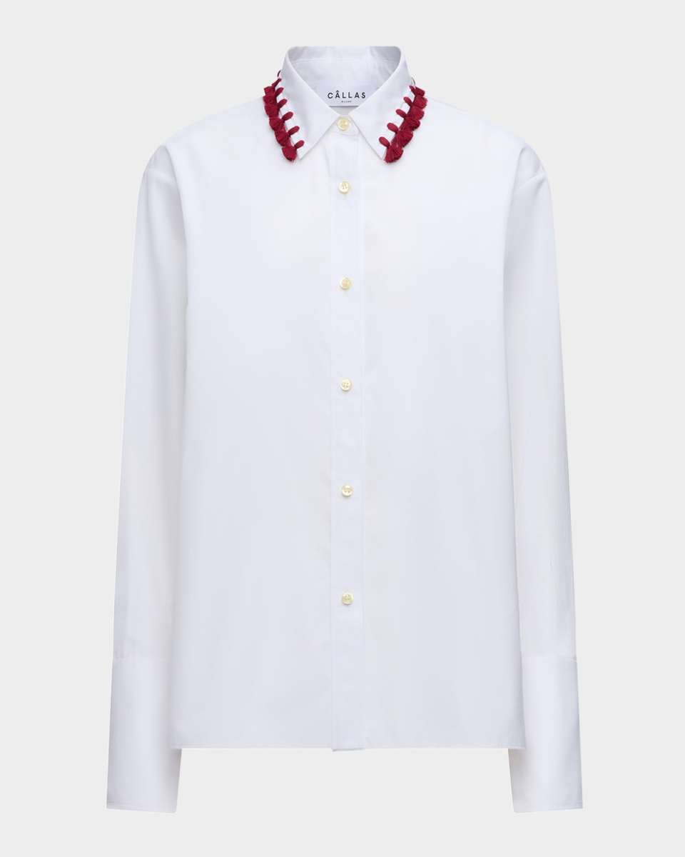Billie Tassel-Embellished Cotton Shirt